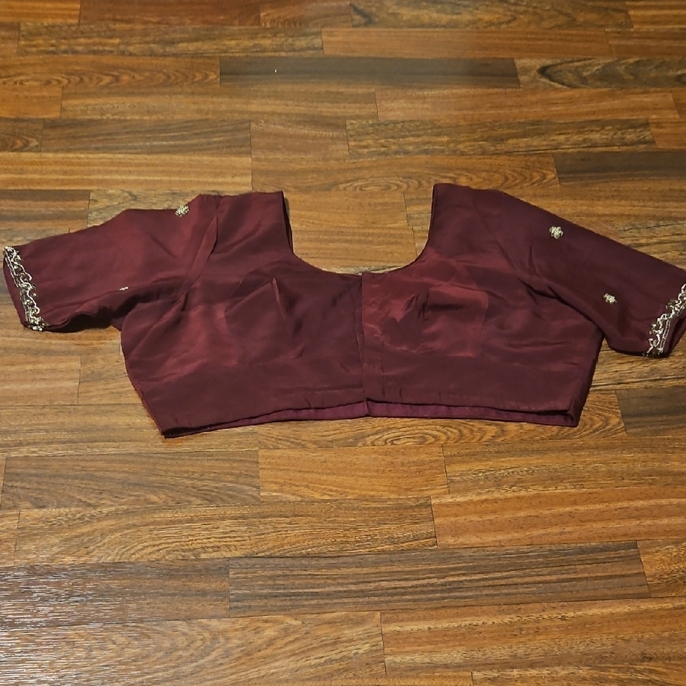 Vintage Elegant Maroon Women's Saree Blouse